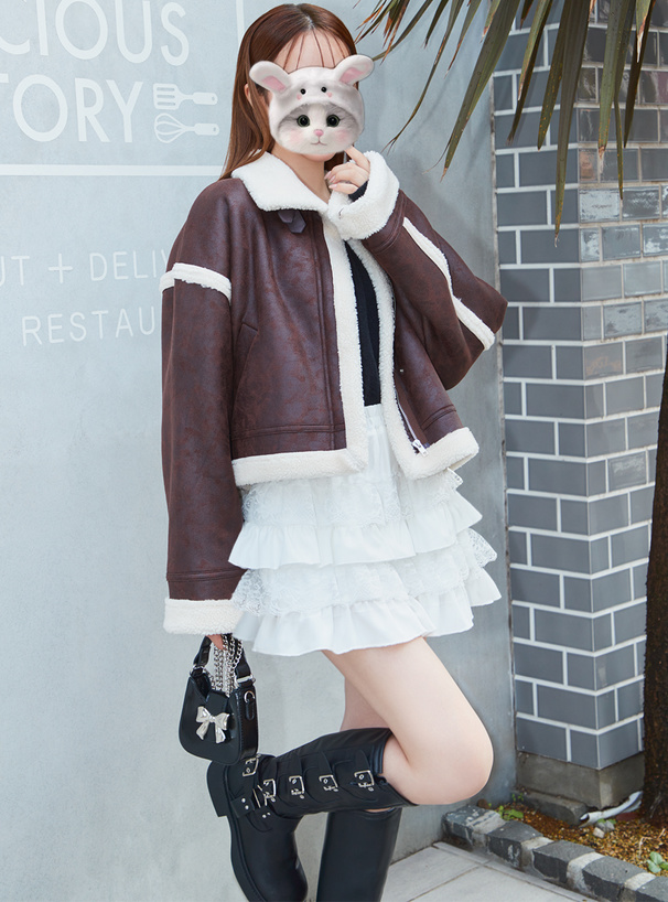 ムートンボアライダースジャケット[k9332f] | レディースファッション