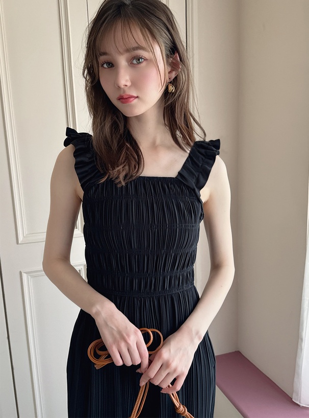 フリルプリーツオールインワン[nh141] | レディースファッション通販の