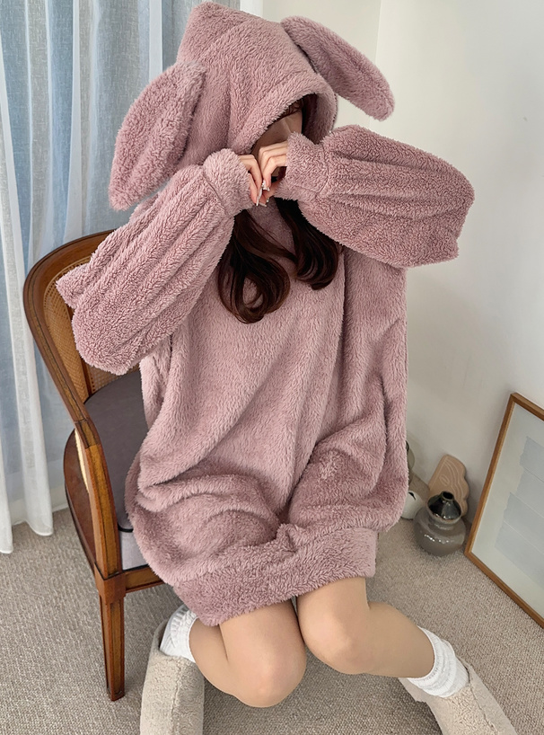 うさ耳ボアワンピースルームウェア[ze716] | レディースファッション