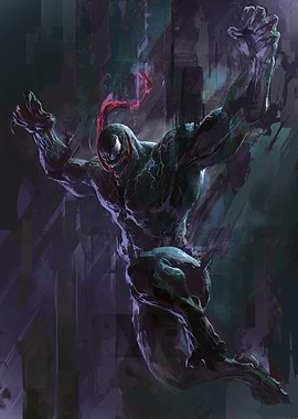 Venom Painted Movement' Poster, picture, metal print, paint by