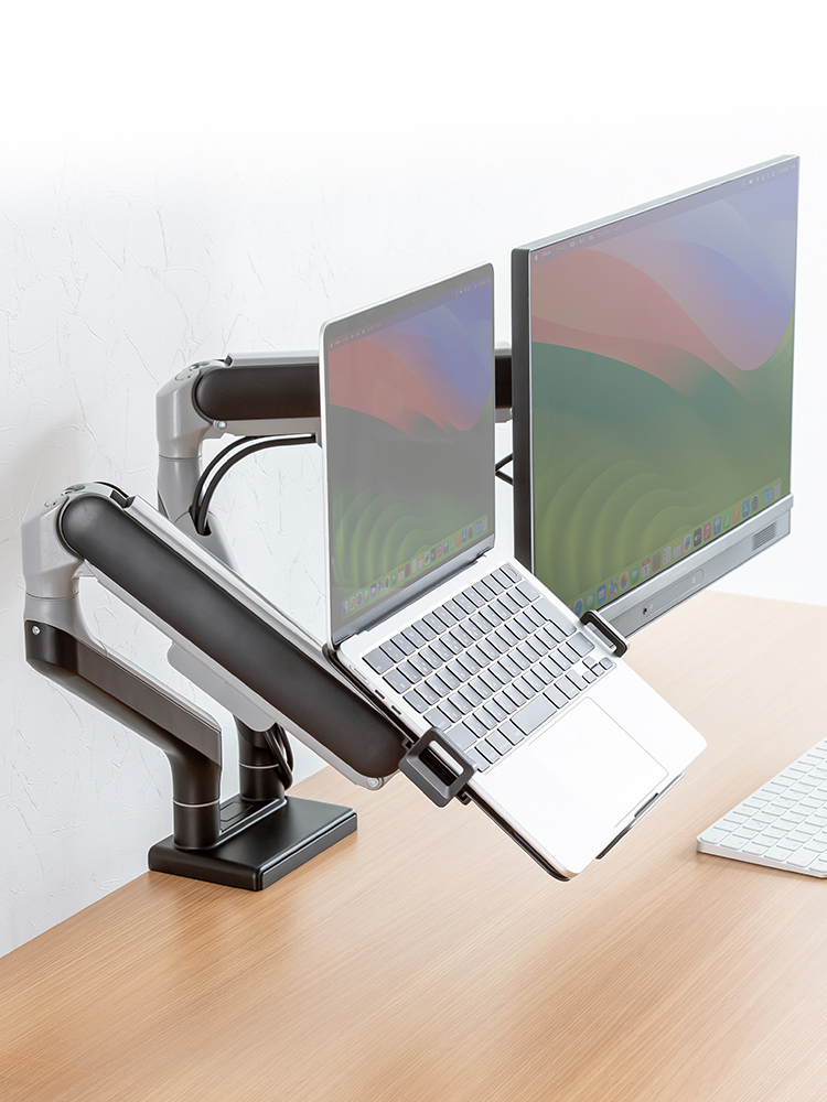 デュアルモニターアーム｜43インチ・クランプ・上下/左右/前後/回転