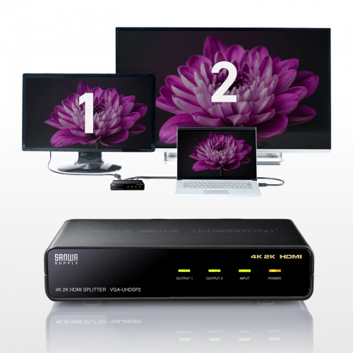 HDMI分配器 1入力2出力｜4K高画質を2画面同時出力・