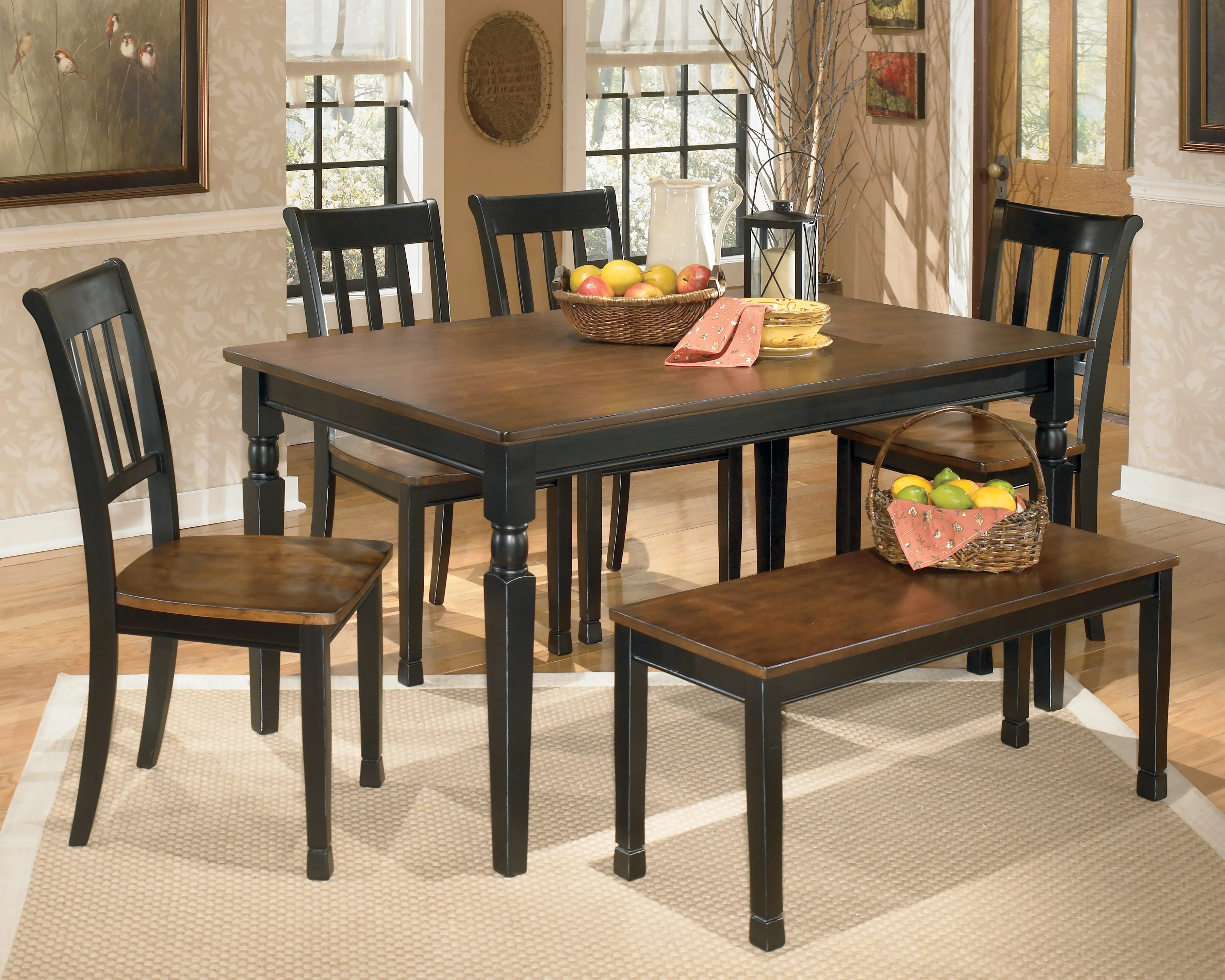 Unavailable: Owingsville Dining Table and 4 Chairs and Bench