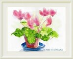 水彩・原画「シクラメンの花」 | iichi 日々の暮らしを心地よくする