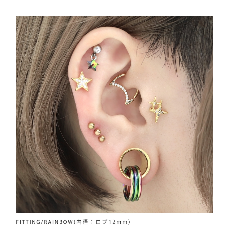 ボディピアス ワンタッチセグメントリング サージカルステンレス[品番