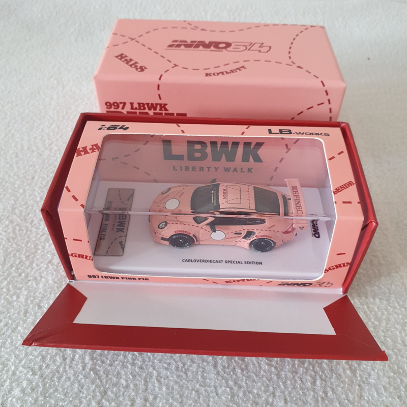 Porsche 911 997 LBWK Pink Pig 1/64 Inno64 - In64-997LB-PIG