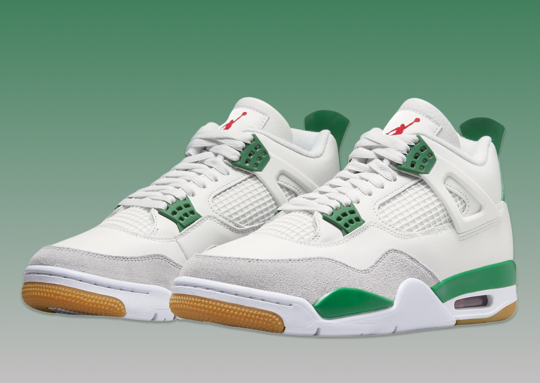 Official Look At Nike SB x Air Jordan 4 Pine Green Sail