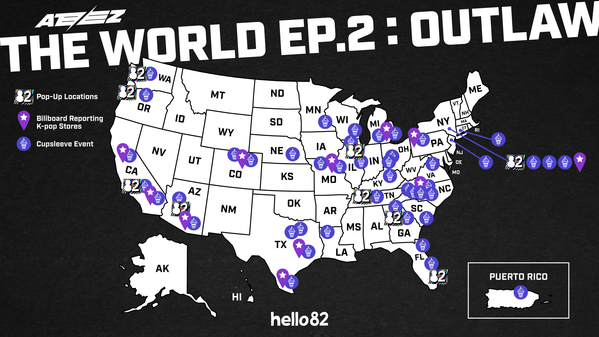 ATEEZ - THE WORLD EP.2 : OUTLAW] POP-UP LOCATIONS – hello82.shop