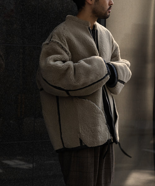 stein シュタインのOVERSIZED MOUTON ZIP JACKET – session