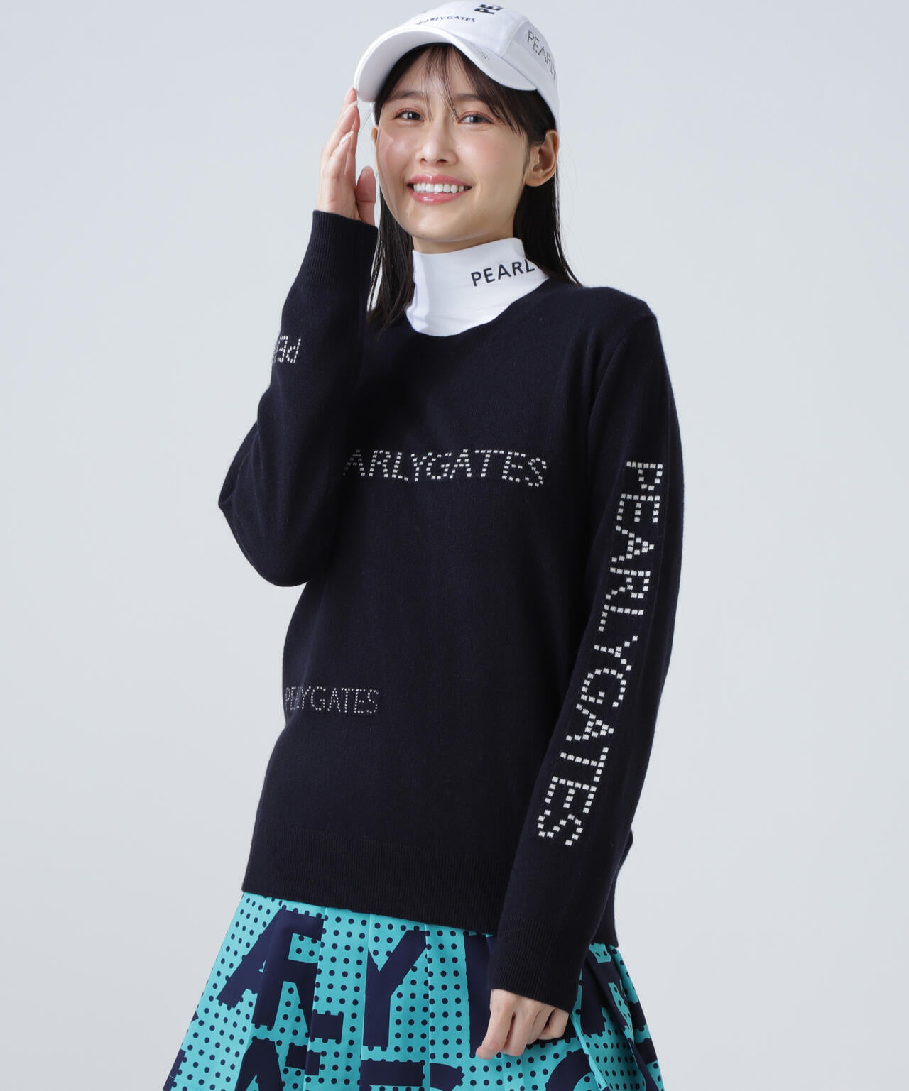 ブロックロゴ柄ニットバイザー (UNISEX) | PEARLY GATES（パーリー