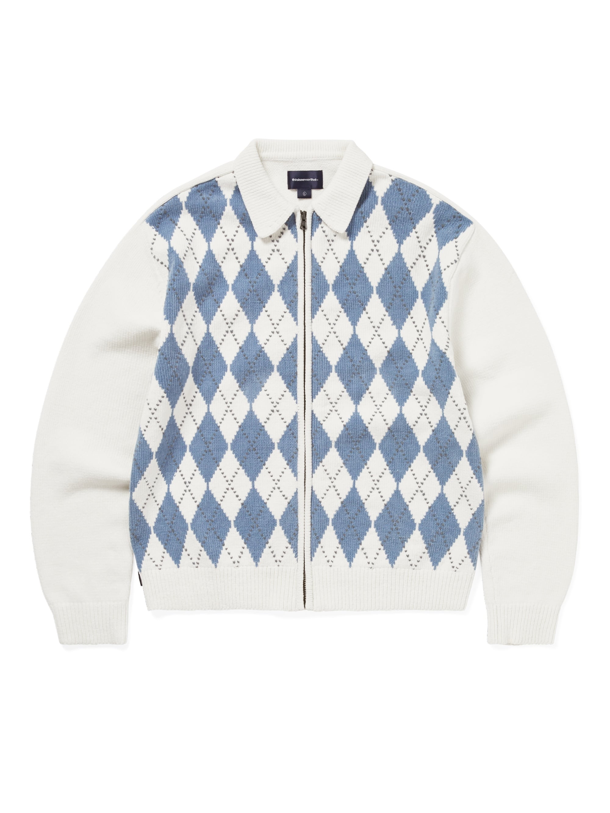 Argyle Zip Knit Cardigan - thisisneverthat®