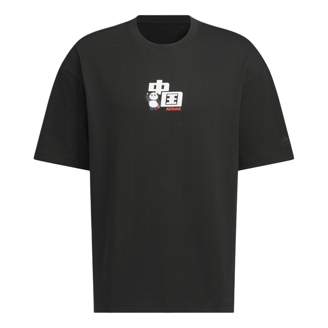 adidas China T-Shirt Asia Sizing 'Black White' JI6838