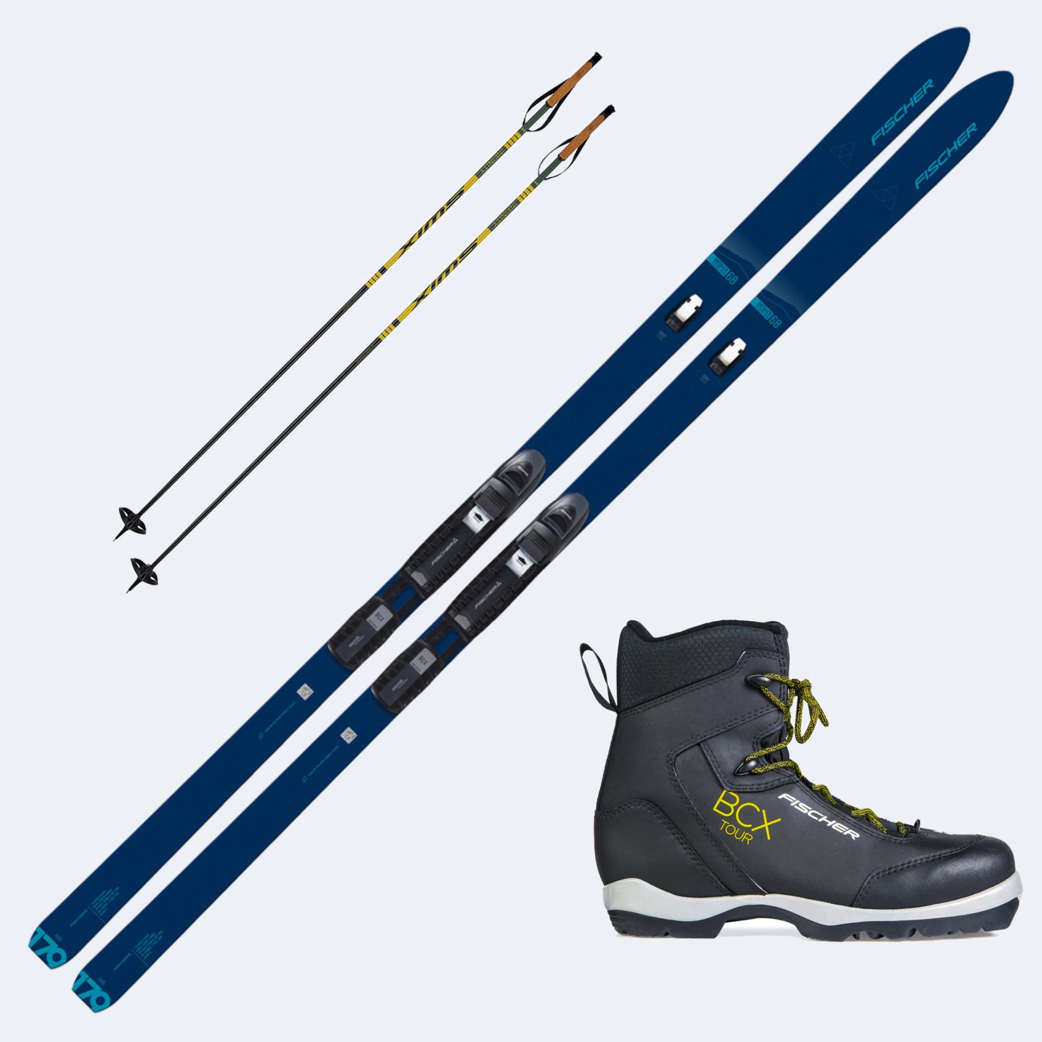 2026 Fischer Outback 68 Crown/Skin Xtralite Skis with Fischer BCX