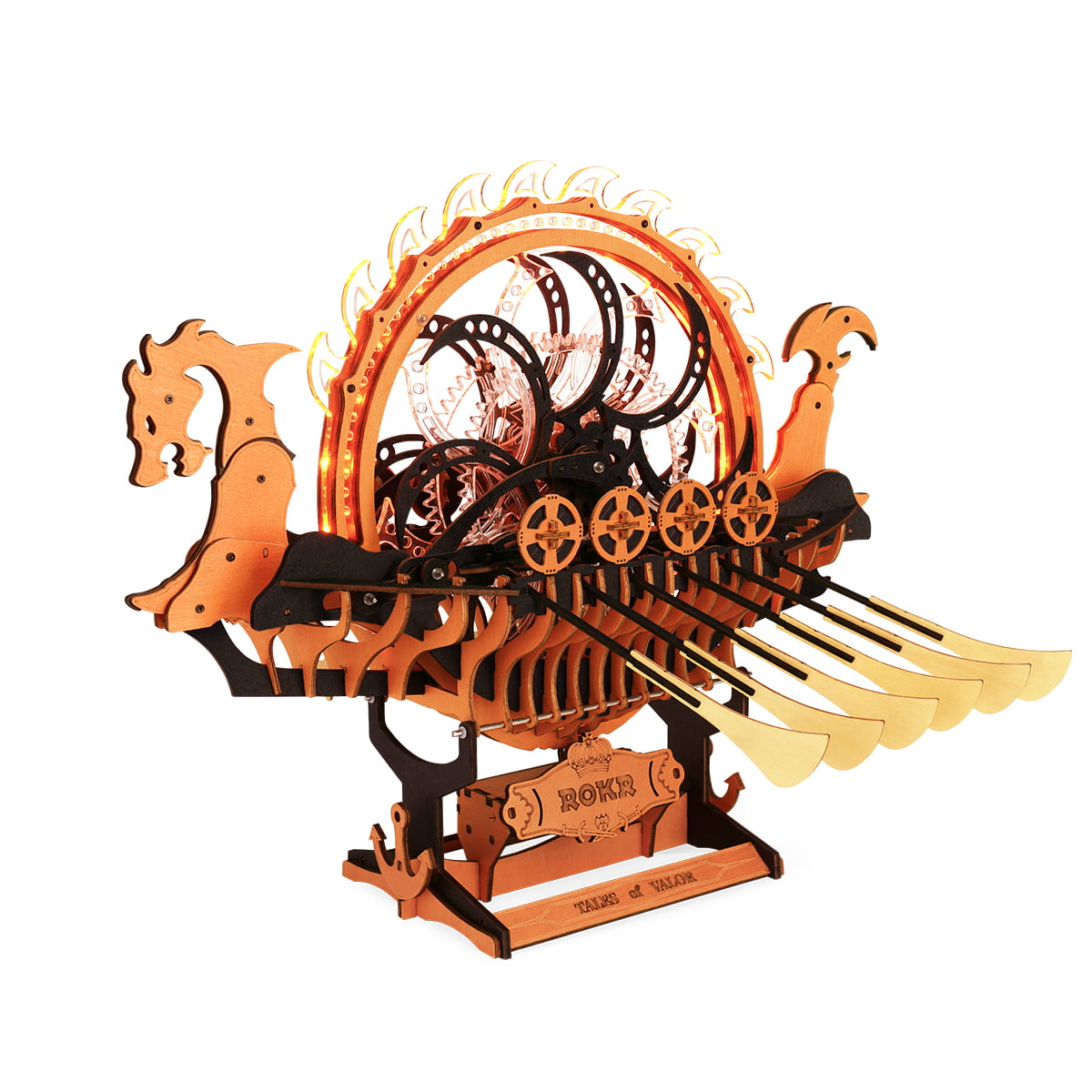 ROKR Viking Dragon Ship Mechanical 3D Wooden Puzzle LK802 | ROKR