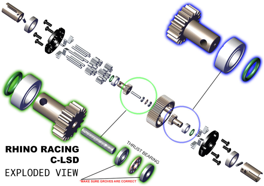 RhinoRacing C-LSD Assembly￼ – Super-G R/C Drift Arena