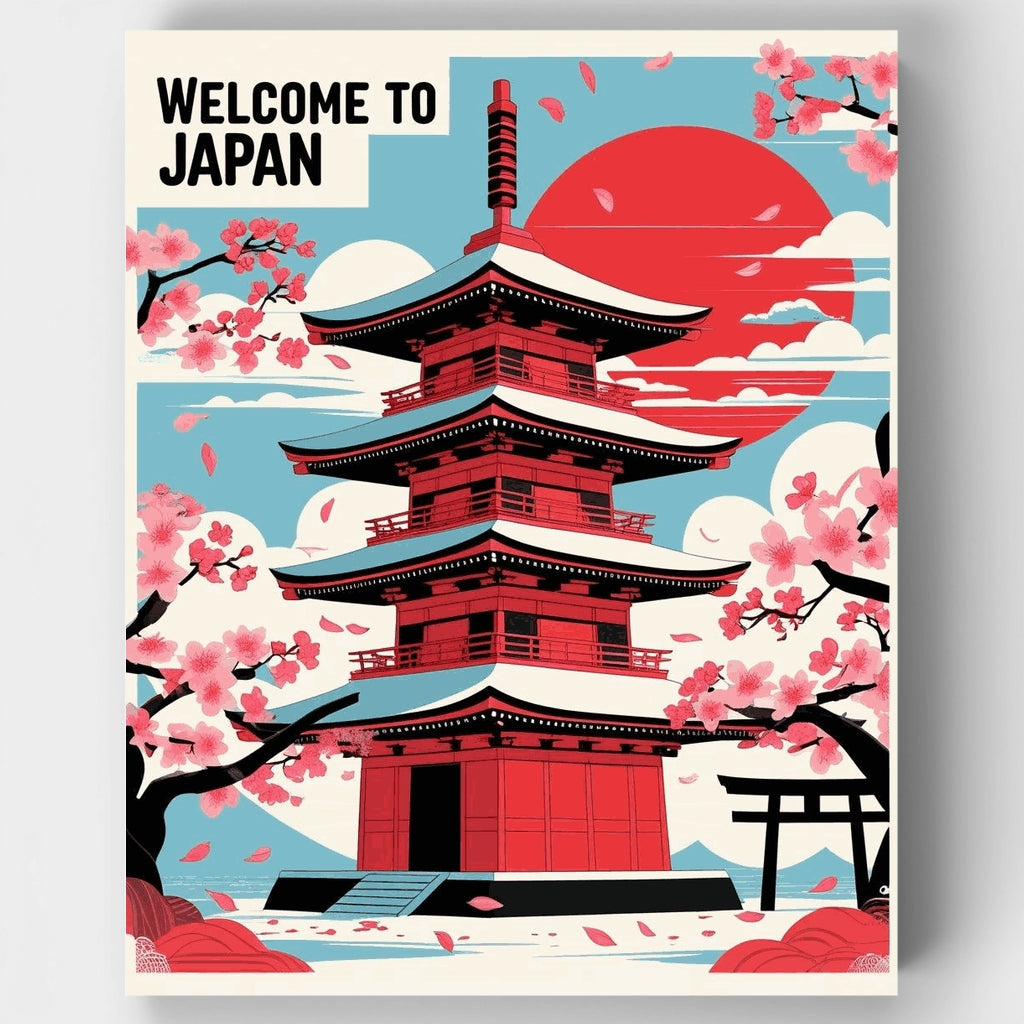 Japan Paint by Numbers Kits | Traditional Asian Art DIY Painting