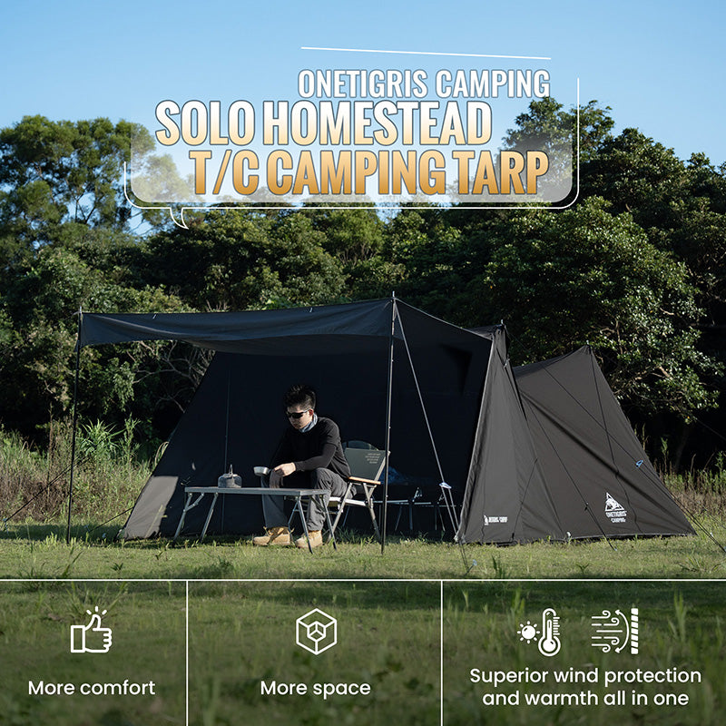 SOLO HOMESTEAD T/C Camping Tarp | OneTigris Camping