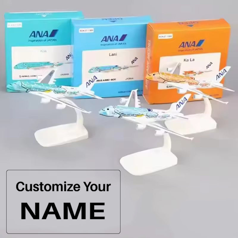 Japan ANA Airlines Airbus A380 Turtle KaLa Airplane Model (14CM 1
