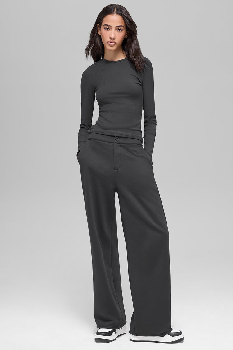 Ribbed Modal Long Sleeve - Anthracite | ALO