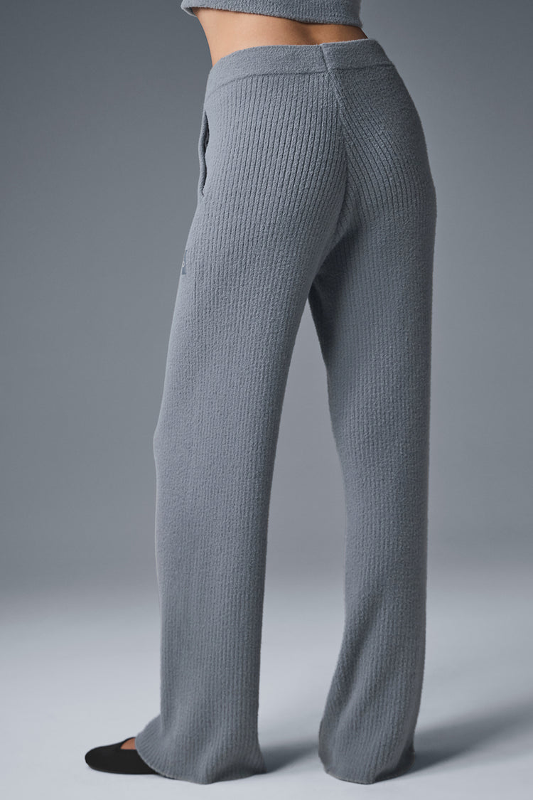 Snuggle Up Sweater High-Waist Wide Leg Pant - Steel Grey | ALO