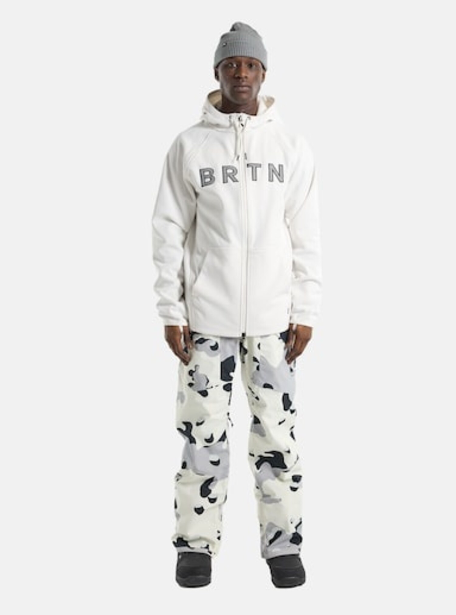 Burton Mens Crown Weatherproof Full-Zip Fleece - STOUT WHITE
