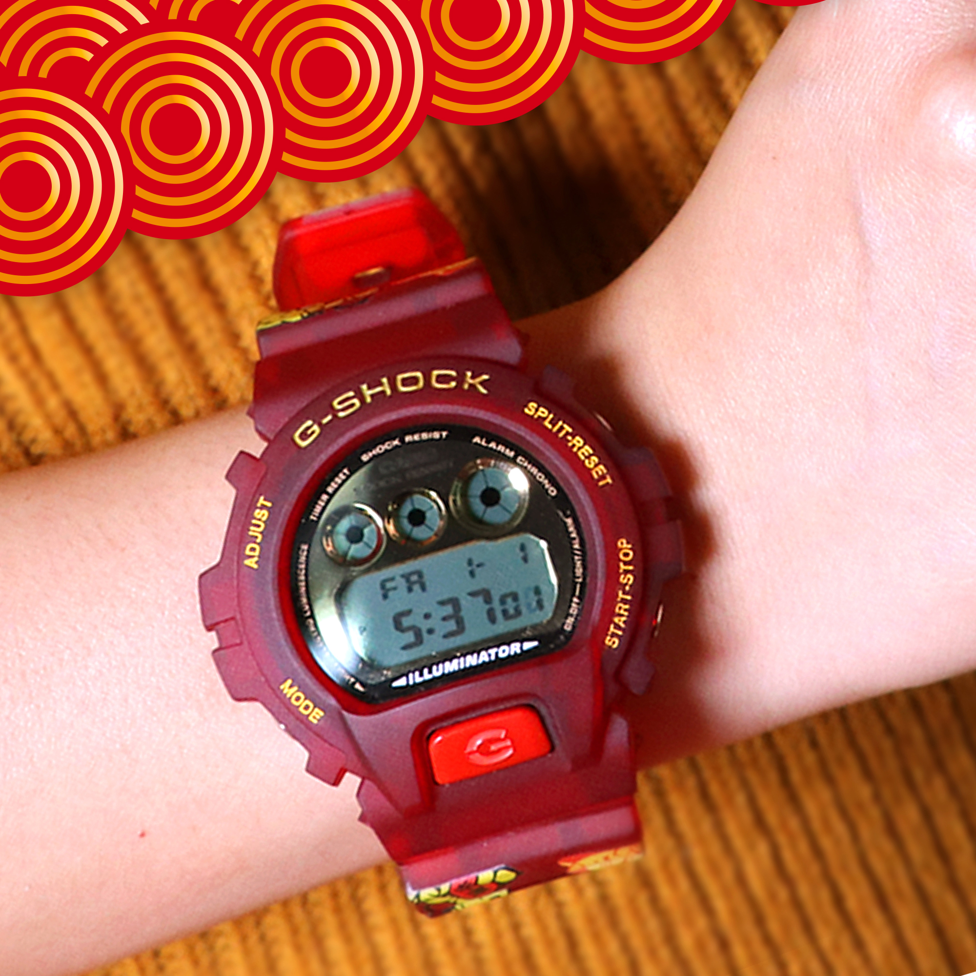 G-Shock DW-6900 Lucky Cat Manekineko Custom Design Digital Resin