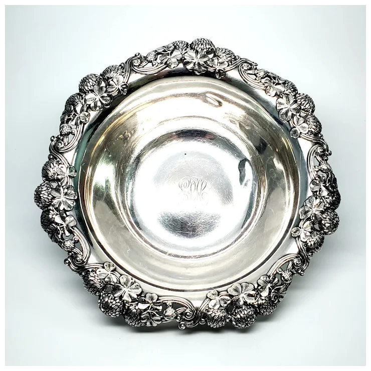 Antique Tiffany & Co Sterling Silver Bowl Clover Pattern with