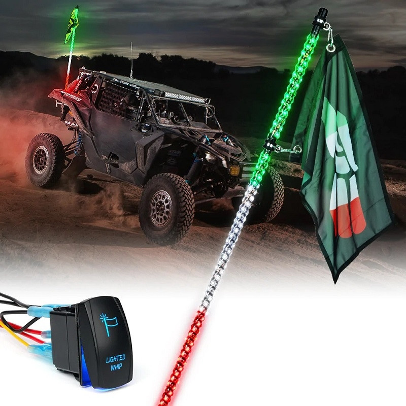 Yamaha Viking / Wolverine / YXZ Spiral Static LED Whip Light with
