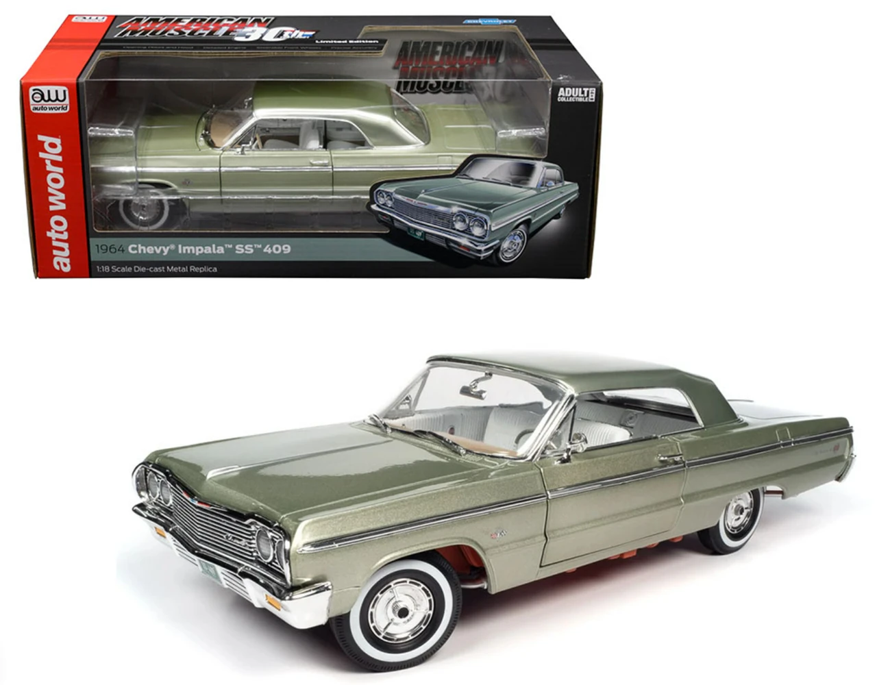 1/18 Auto World 1964 Chevrolet Impala SS 409 (Meadow Green