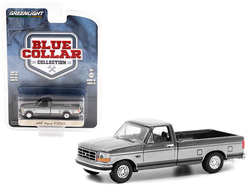 1992 Ford F-250 Pickup Truck Dark Gray Metallic with Silver Sides