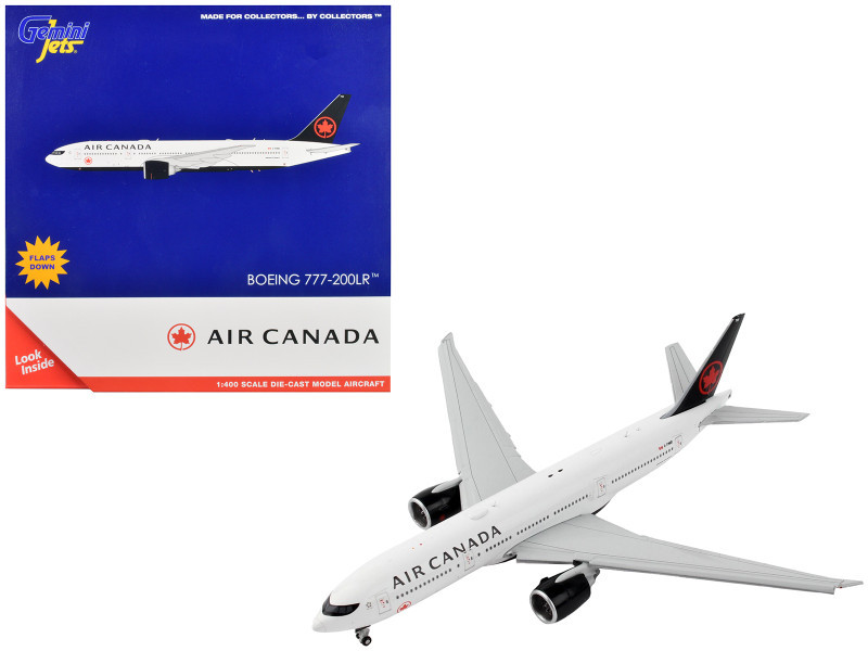 Boeing 777-200LR Commercial Aircraft with Flaps Down 