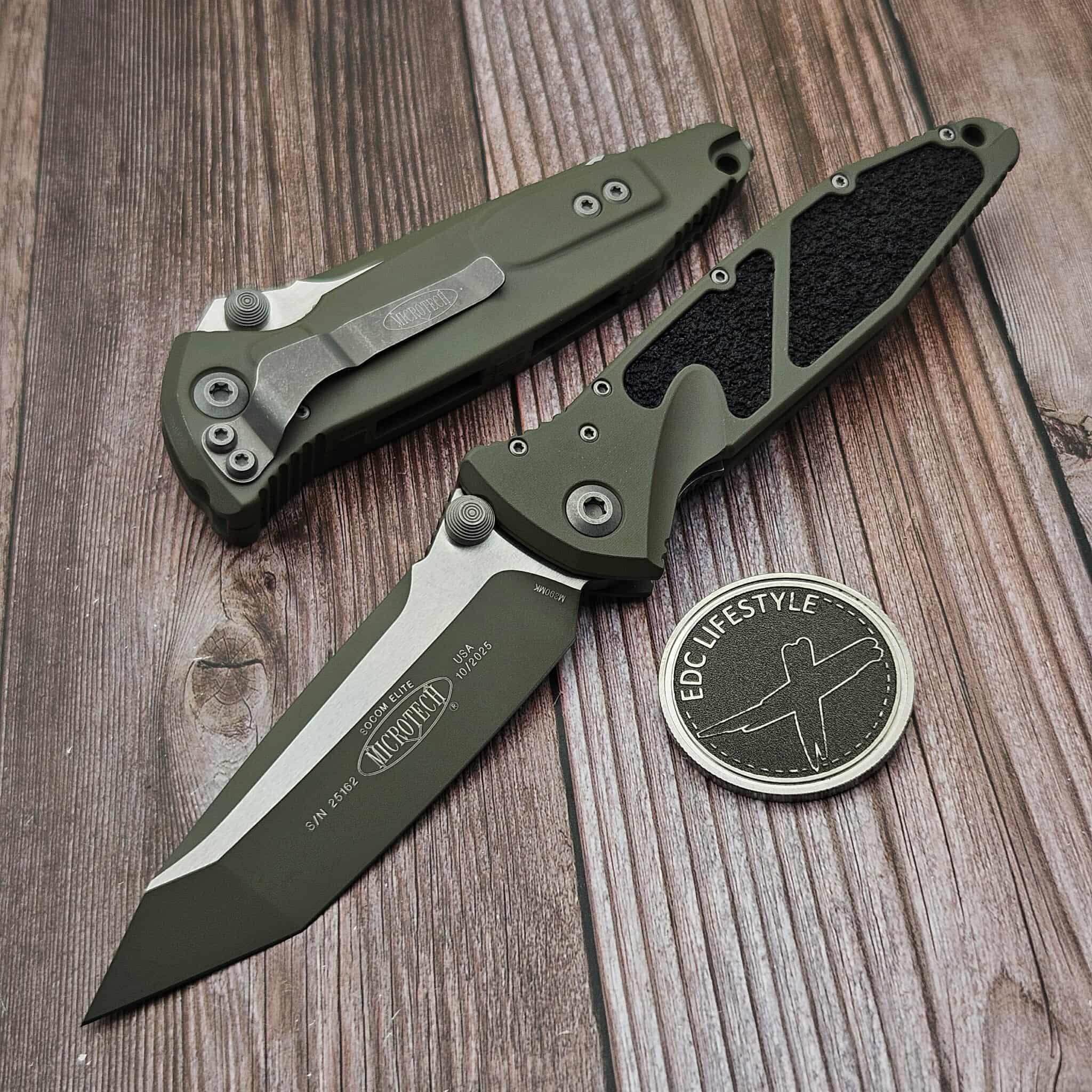 Microtech Socom Elite Manual 161-1MG-C21Z13 Moss Green Tanto Edge