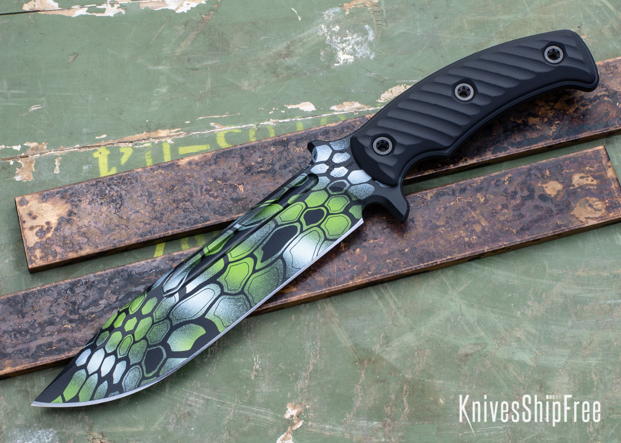 RMJ Tactical: Combat Africa - Textured Black G-10 - 80CrV2