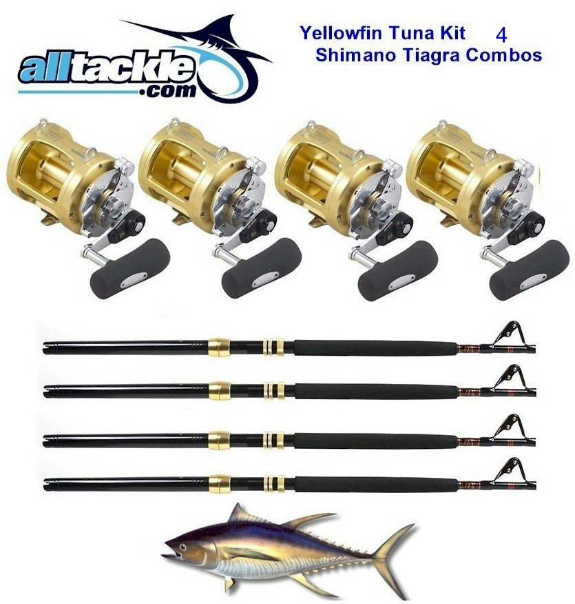 Shimano Tiagra 50W# Rod, Reel & Line Combo - 4 Set-Ups