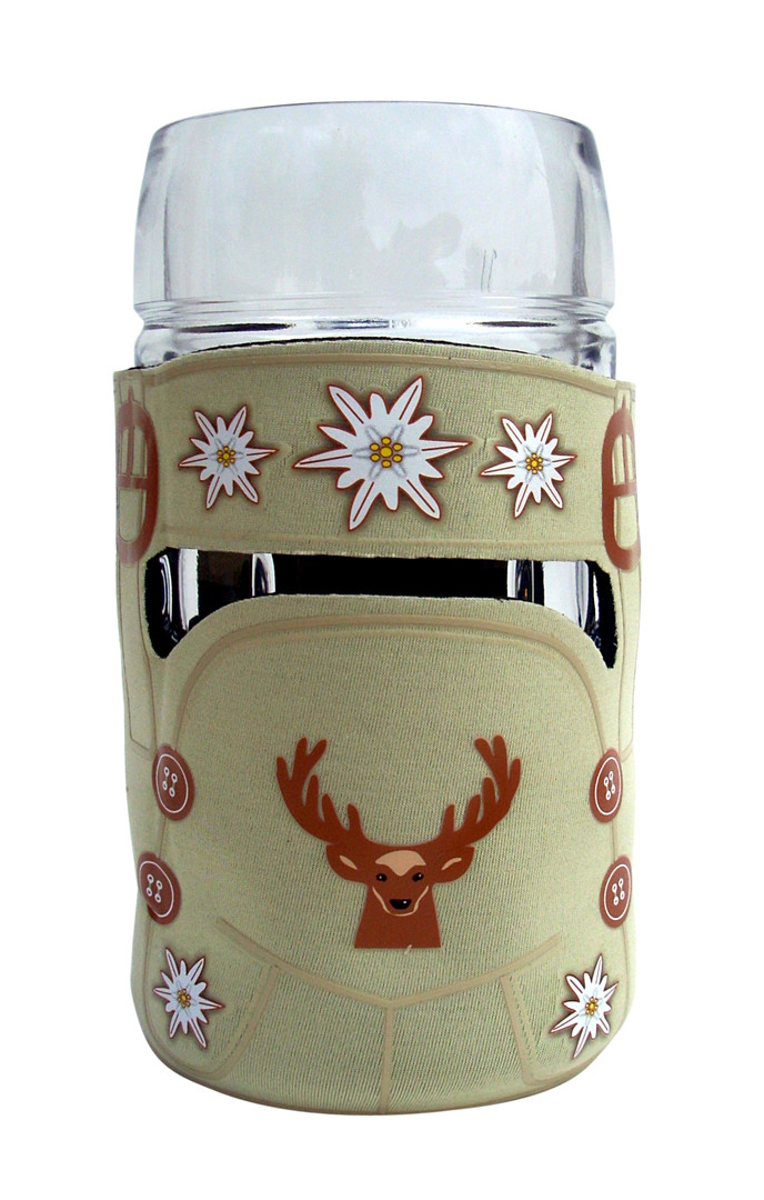 Lederhosen Insulated Sleeve for 1 Liter Mugs - GermanSteins.com