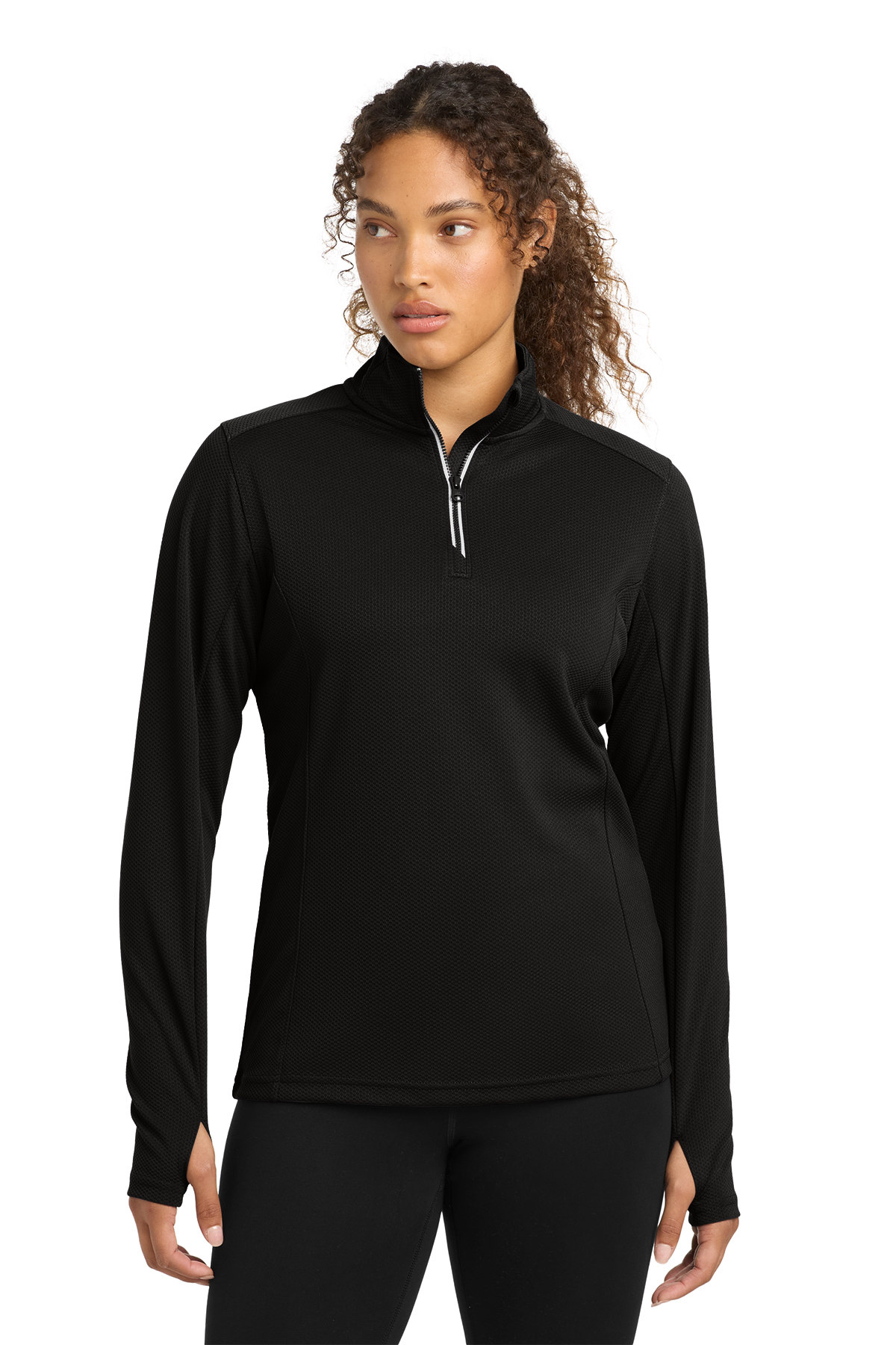 Sport-Tek Women's Sport-Wick Textured 1/4-Zip Pullover | Product