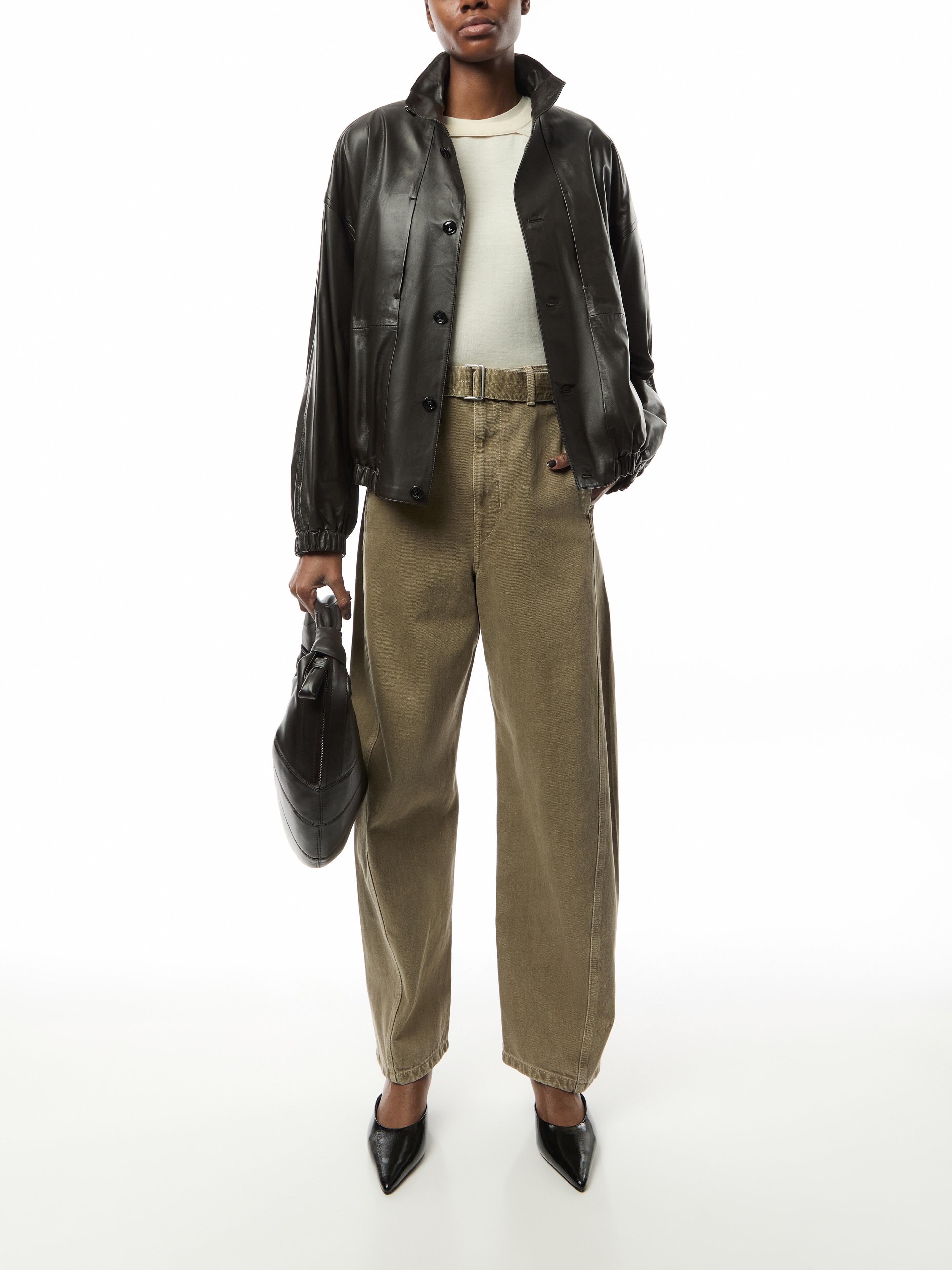 Lemaire Women's Stand Collar Leather Blouson in Black | Lyst UK