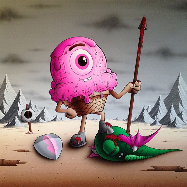 Buff Monster “THE TRIUMPHANT WARRIOR” – Corey Helford Gallery