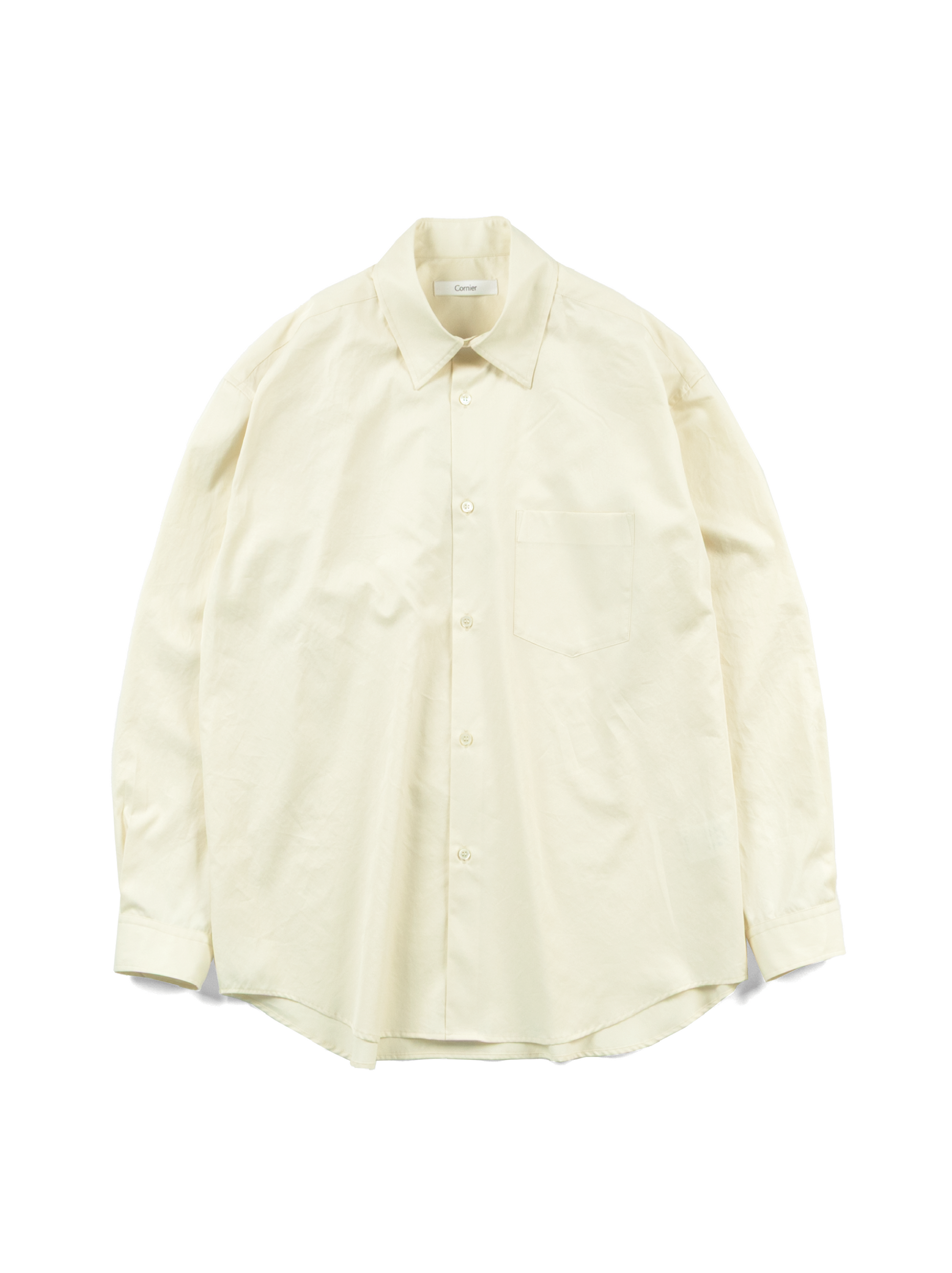 FINX COTTON TWILL REGULAR COLLAR SHIRTS｜LIGHT YELLOW – Cornier
