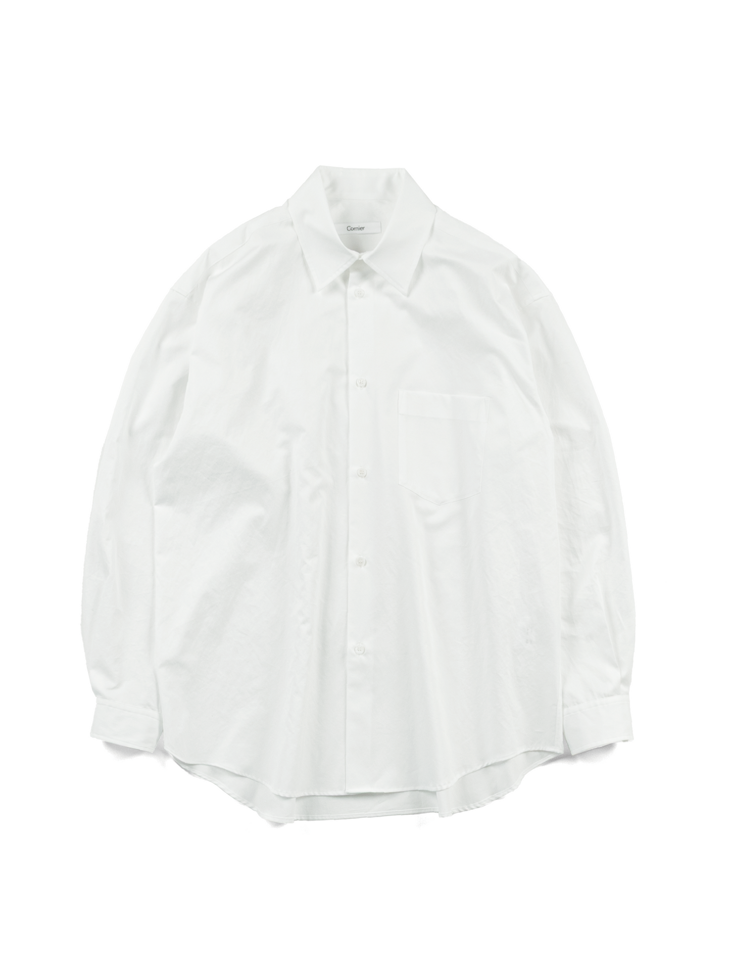 FINX COTTON TWILL REGULAR COLLAR SHIRTS｜WHITE – Cornier