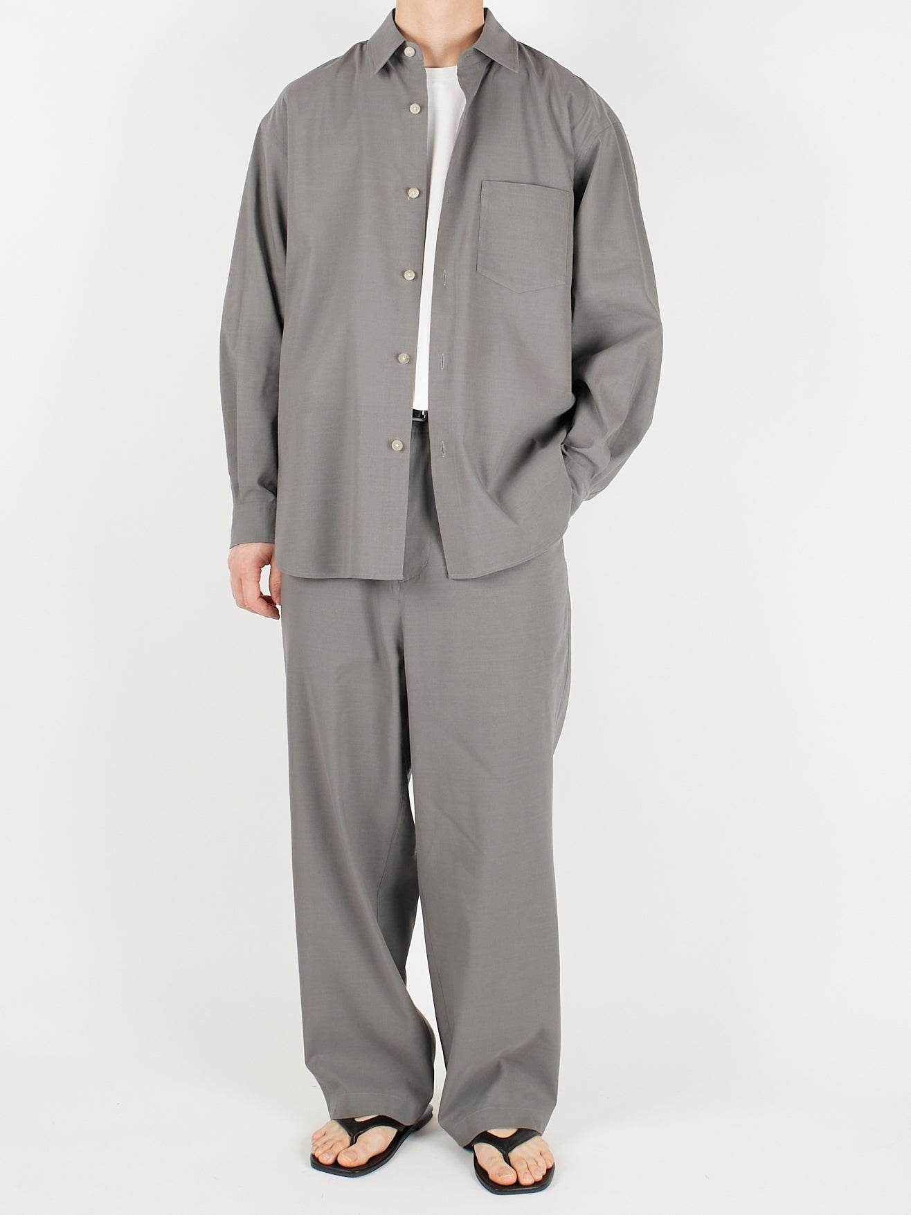 Super160's WOOL/PAPER SHIRTS｜GRAY – Cornier