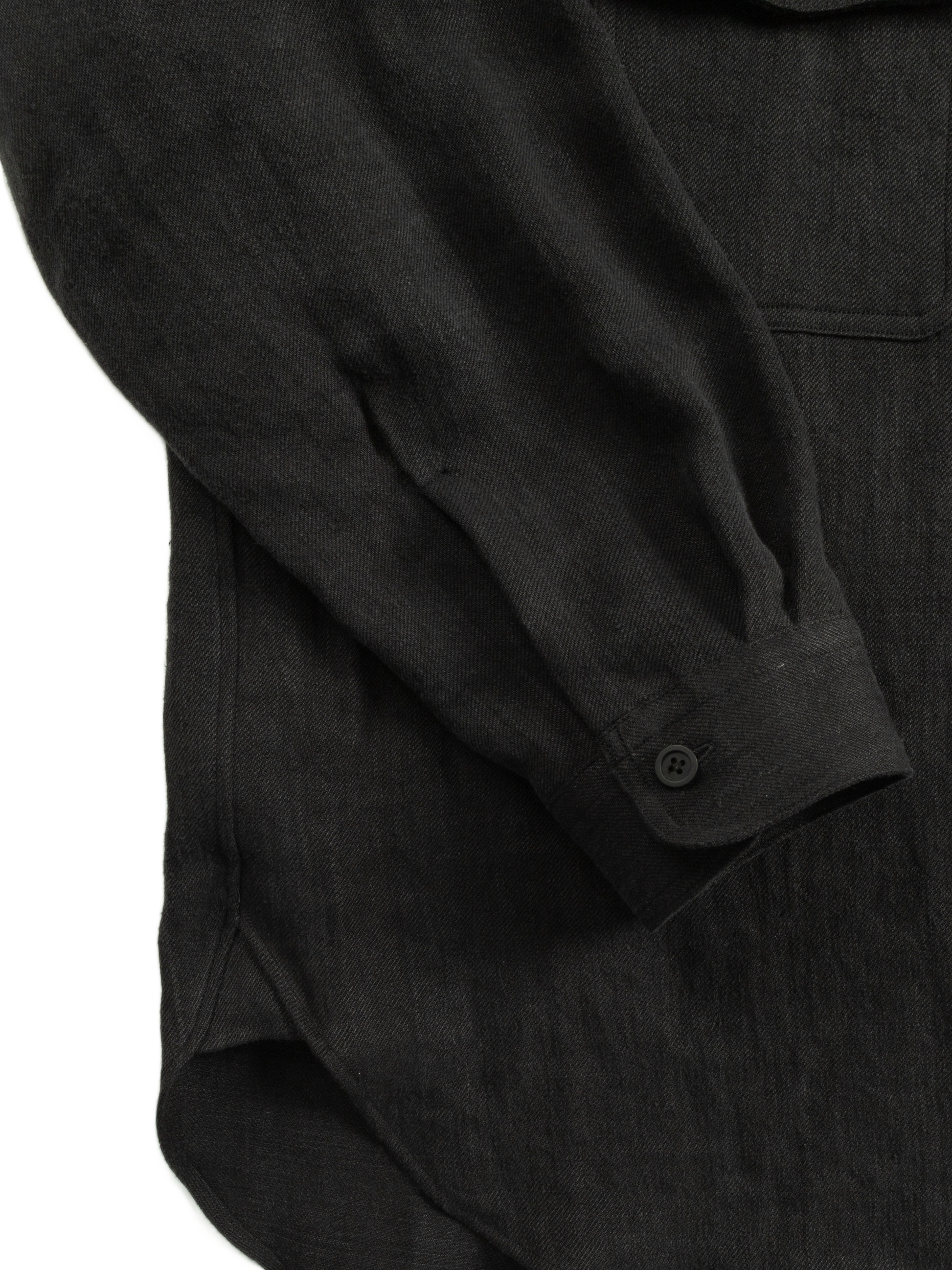 Washed Linen Twill Work Shirts｜Black – Cornier