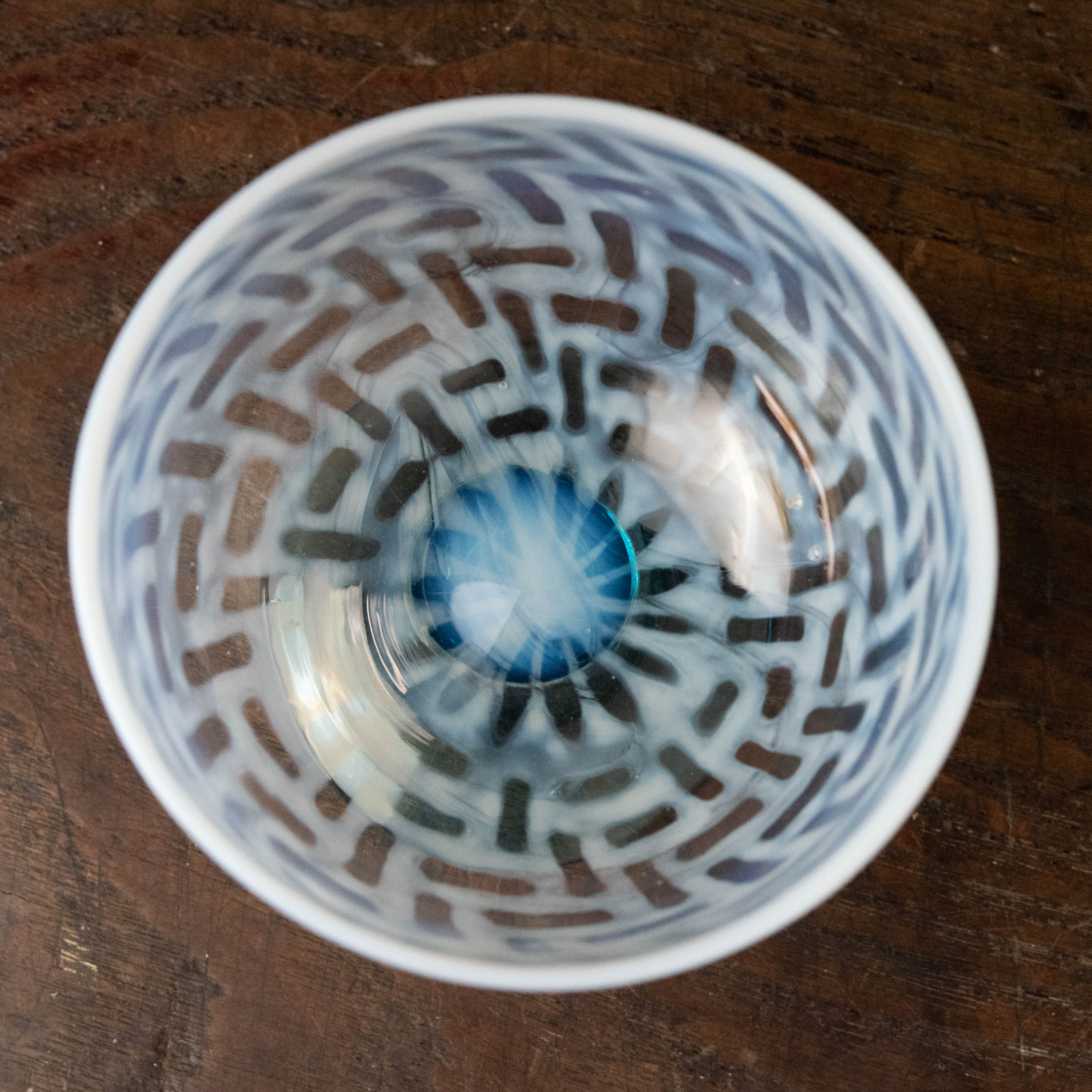 ガラス :: 籠目文 水色脚 碗型 氷コップ | COTTOU.JP 骨董の通販