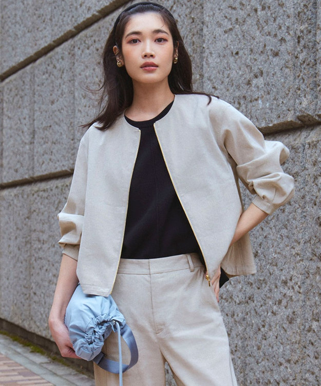 洗える】リネンレーヨンストレッチ ブルゾン / 23区 | ファッション