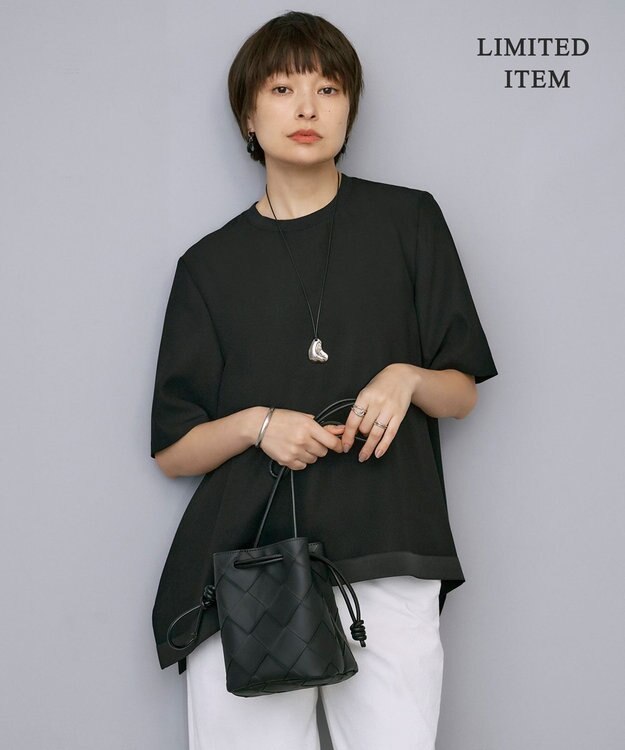 WEB限定・UVケア・速乾・洗える】 FluidBackSatin Tブラウス / ICB