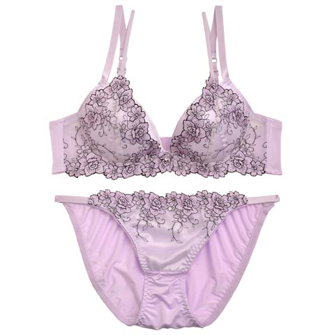 EFサイズ】シックエンブロイダリーフルールブラジャー&フルバック