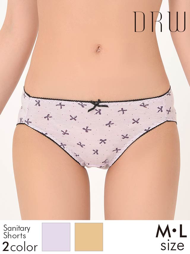 リボン柄カジュアルサニタリーショーツ単品│下着・ランジェリー