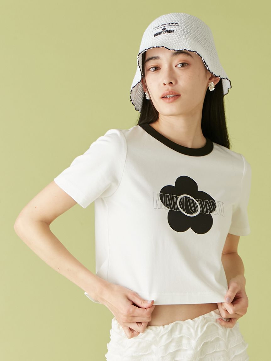 LILY BROWN×MARY QUANT】グリッターロゴリンガーTシャツ(Tシャツ