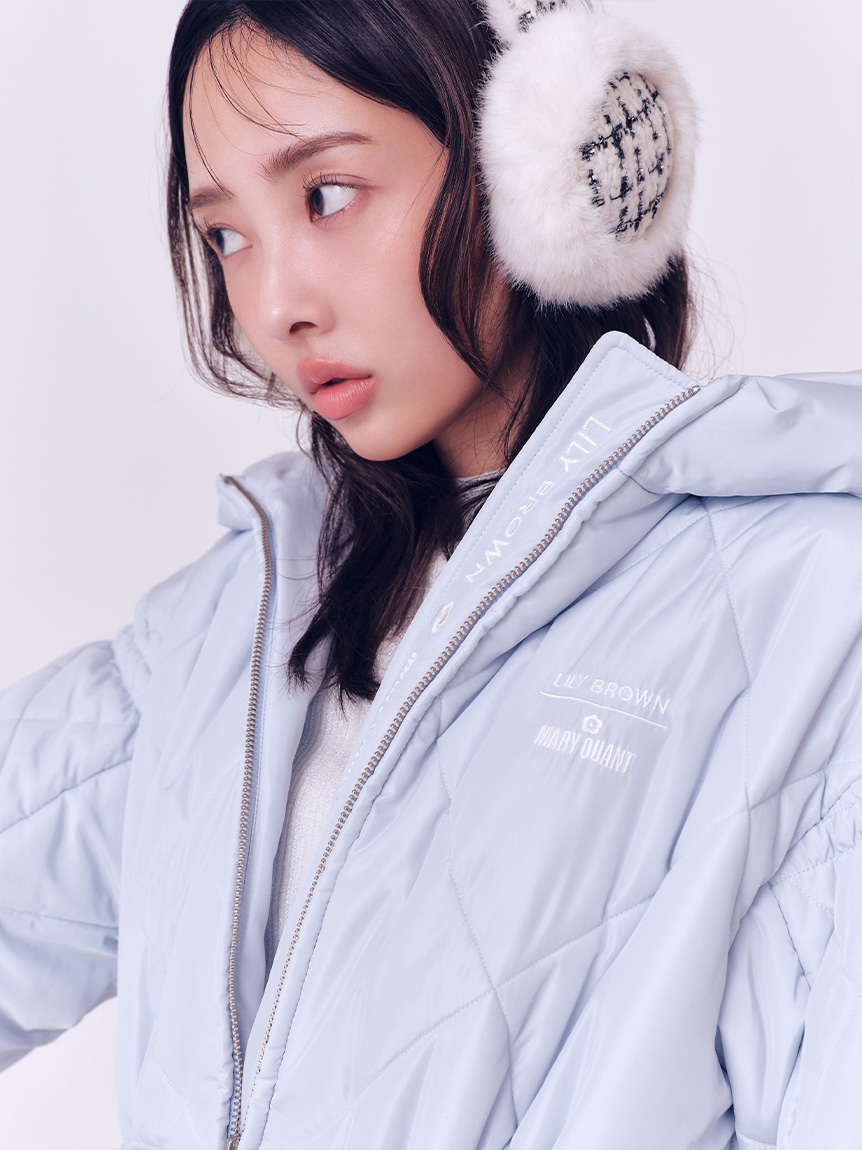 LILY BROWN×MARY QUANT】デイジーモチーフファーイヤーマフラー