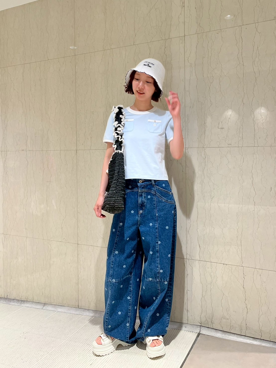 WEB限定】【LILY BROWN×MARY QUANT】デイジー柄ワイドデニムパンツ